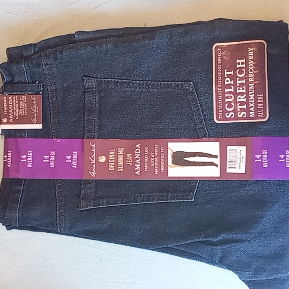 Denim Blue Jeans 14 By Gloria Vanderbilt NWT Heritage Amanda Cut Slimming - Picture 2 of 7